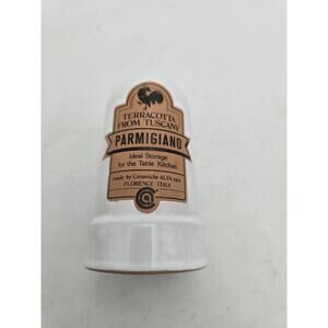Terracotta From Tuscany Parmigiano Shaker Cannister Corked Apx 5in X 2.5in